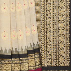 Gadwal Silk Off-White Saree