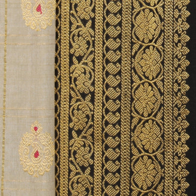 Gadwal Silk Off-White Saree