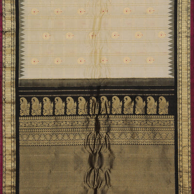 Gadwal Silk Off-White Saree