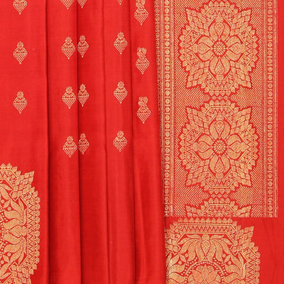 Gadwal Silk Red Saree