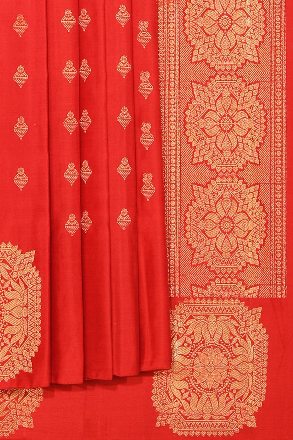 Gadwal Silk Red Saree