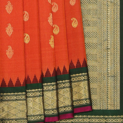 Gadwal Silk Orange Saree