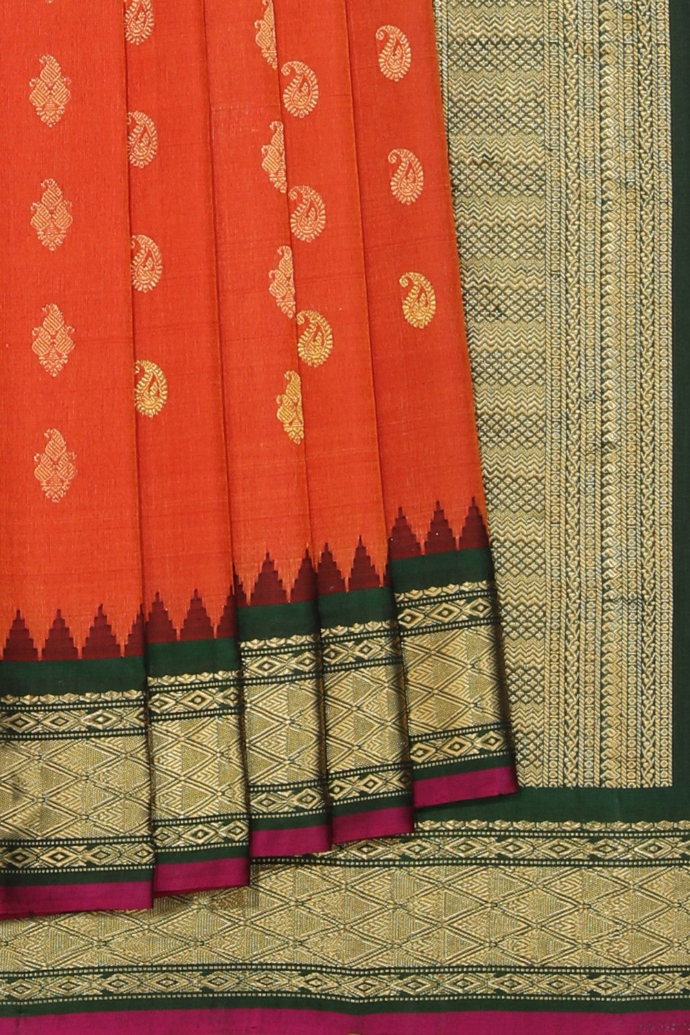 Gadwal Silk Orange Saree