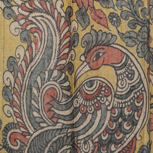 Kalamkari Hand-Painted Tussar Silk Saree
