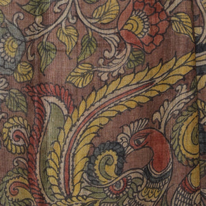 Kalamkari Hand-Painted Tussar Silk Saree
