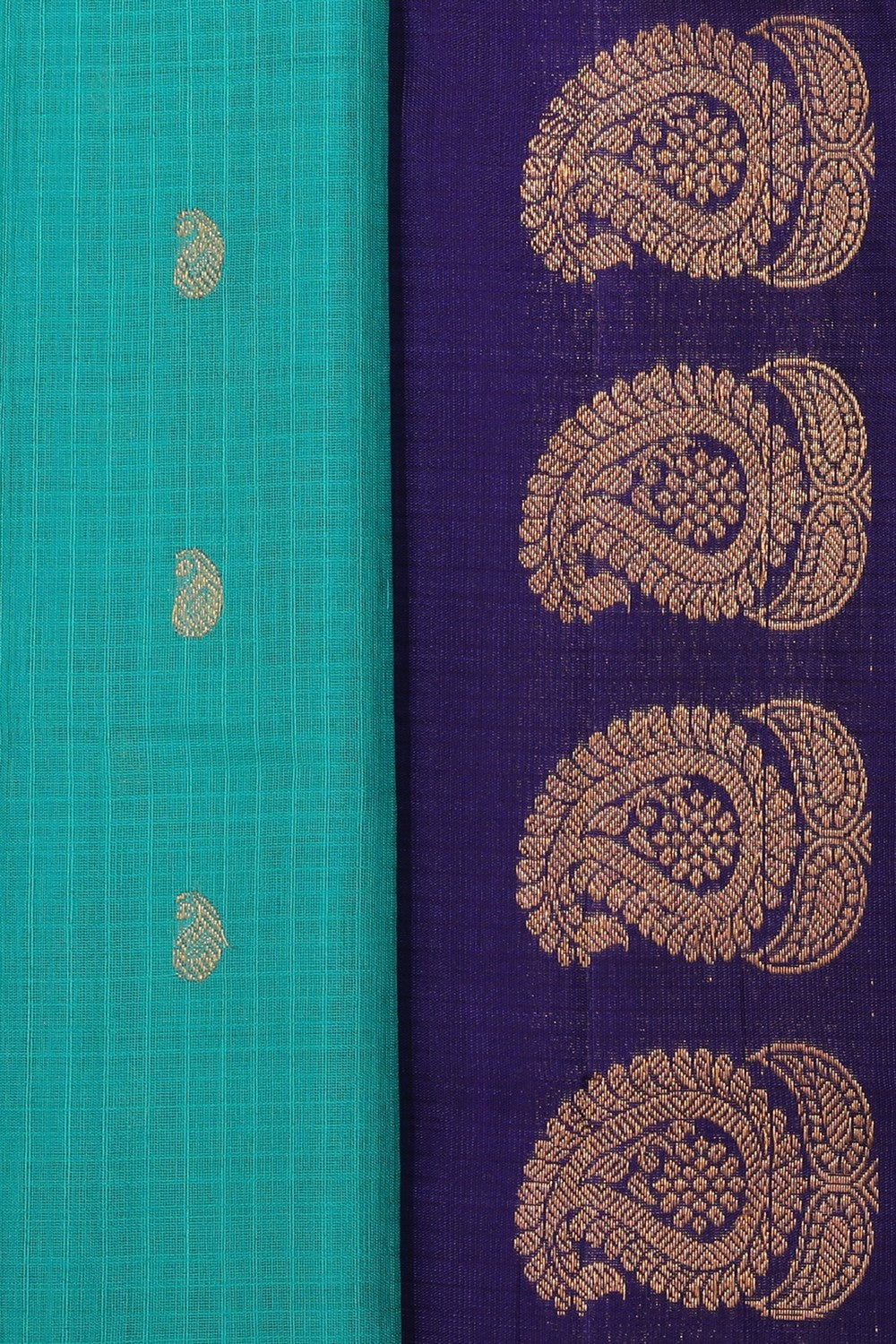 Gadwal Cotton Silk Sea Green Saree