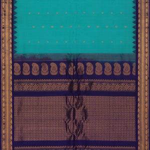 Gadwal Cotton Silk Sea Green Saree