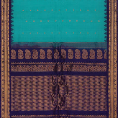 Gadwal Cotton Silk Sea Green Saree