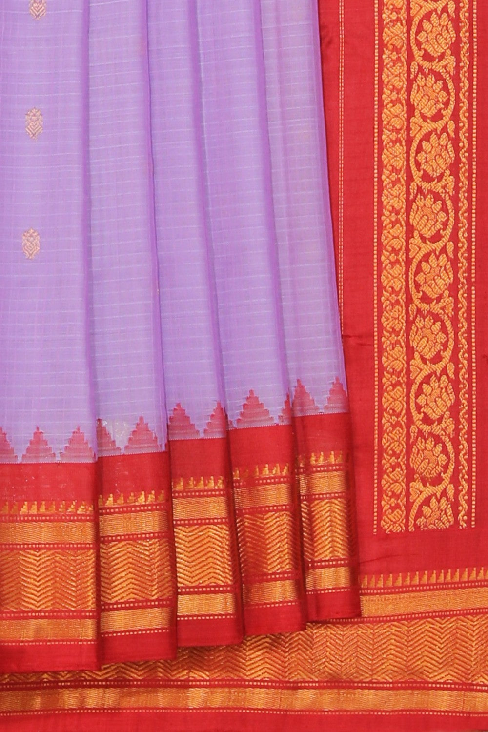 Gadwal Cotton Silk Lavender Purple Saree