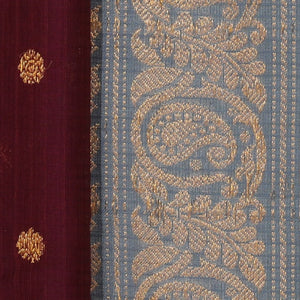Gadwal Cotton Silk Deep Wine Violet Saree