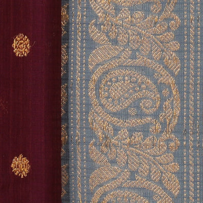 Gadwal Cotton Silk Deep Wine Violet Saree