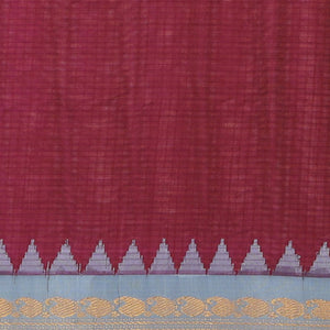 Gadwal Cotton Silk Deep Wine Violet Saree