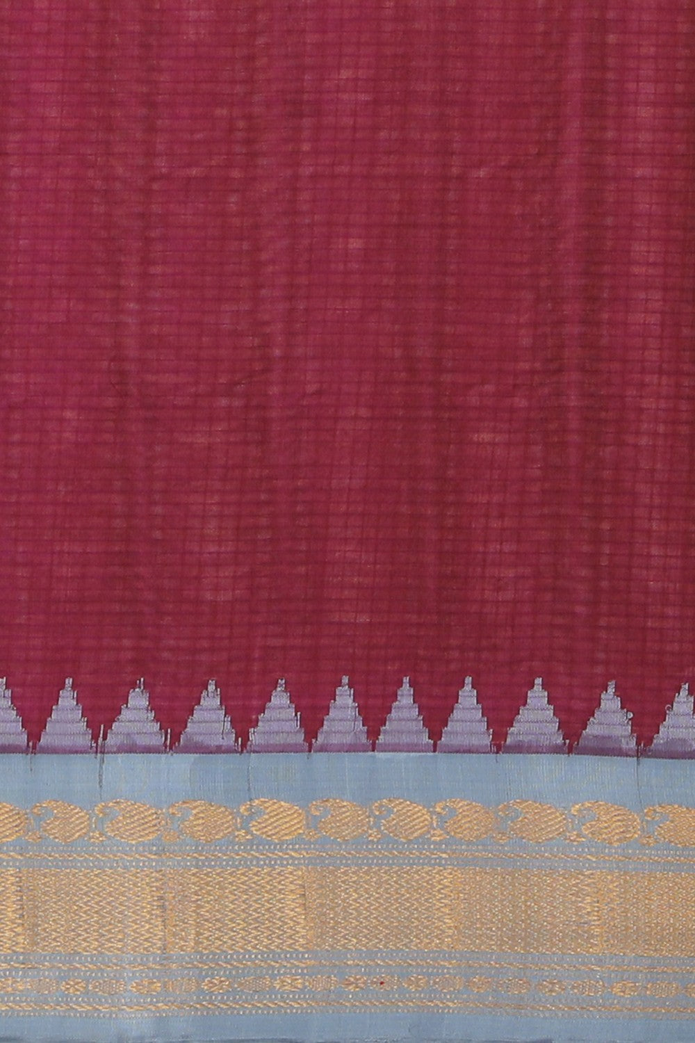 Gadwal Cotton Silk Deep Wine Violet Saree