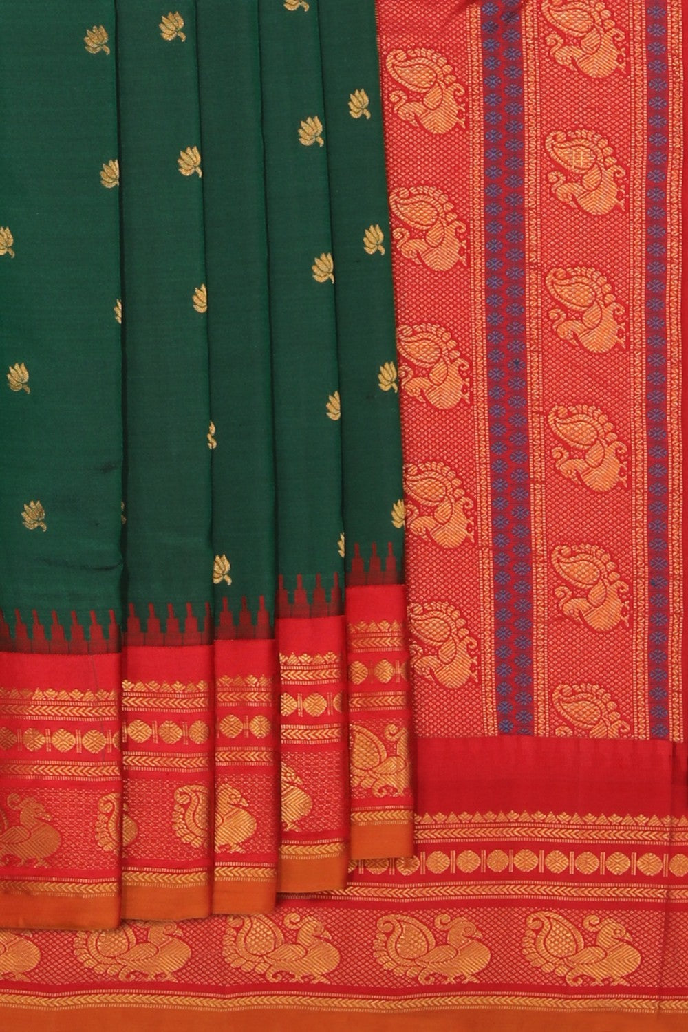 Gadwal Silk Green Saree
