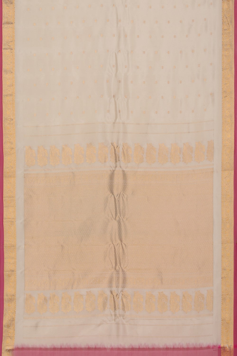 Gadwal Silk Off-White Saree