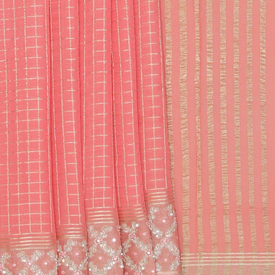 Georgette Peach Saree