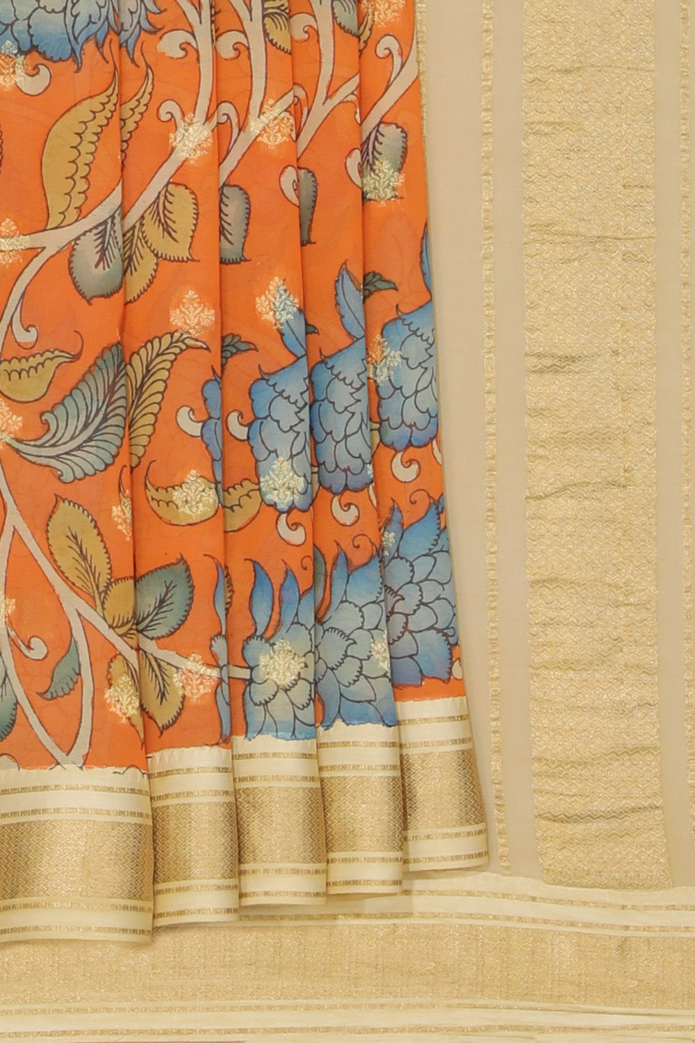 Georgette Orange Saree