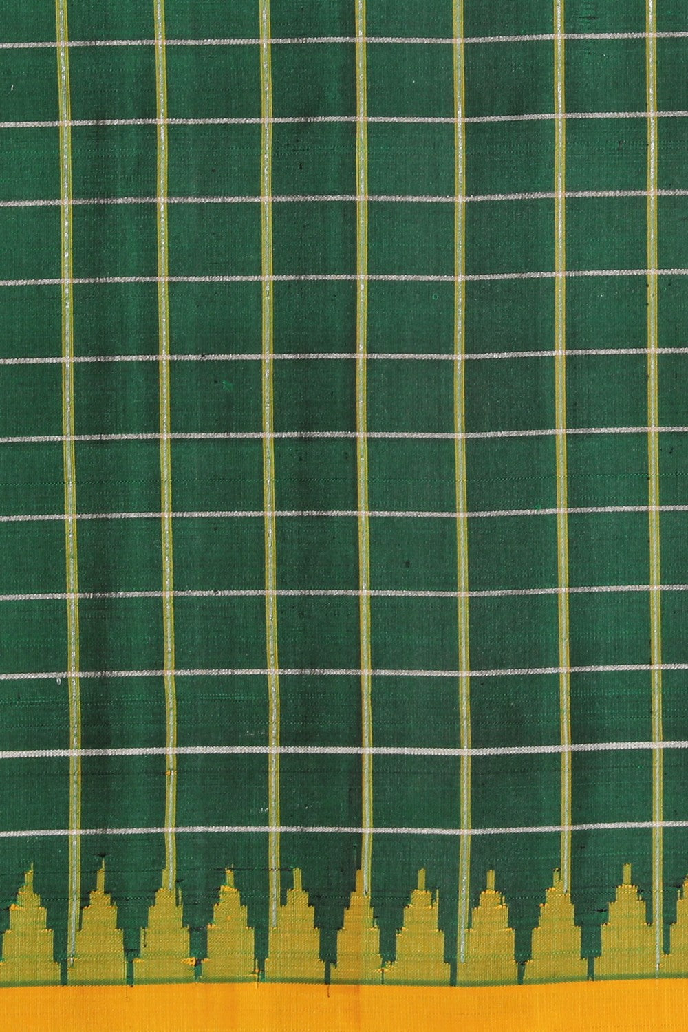 Gadwal Silk Bottle Green Saree