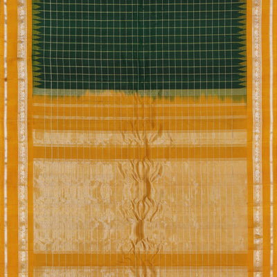 Gadwal Silk Bottle Green Saree