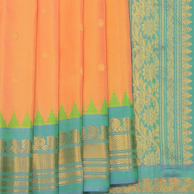 Gadwal Silk Peach Saree