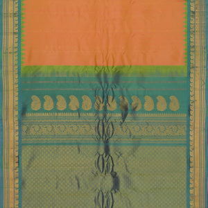 Gadwal Silk Peach Saree