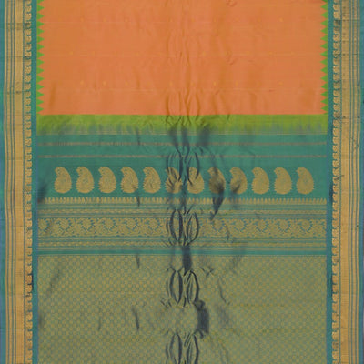 Gadwal Silk Peach Saree