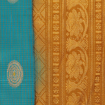 Gadwal Silk Teal Blue Saree