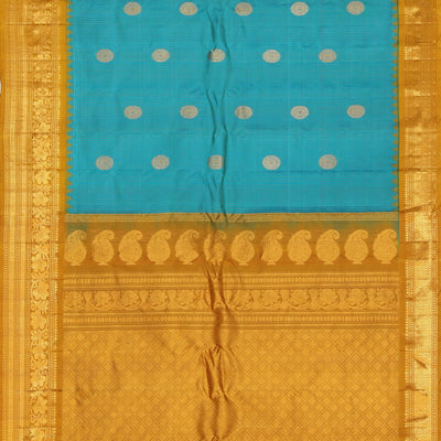 Gadwal Silk Teal Blue Saree