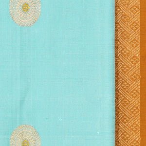 Gadwal Silk Turquoise Blue Saree
