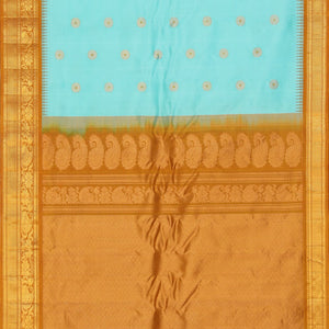 Gadwal Silk Turquoise Blue Saree
