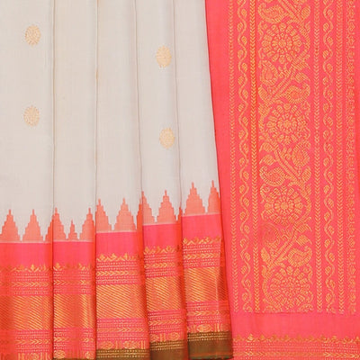 Gadwal Silk Off-White Saree