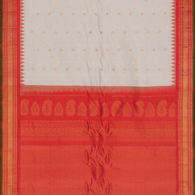 Gadwal Silk Off-White Saree
