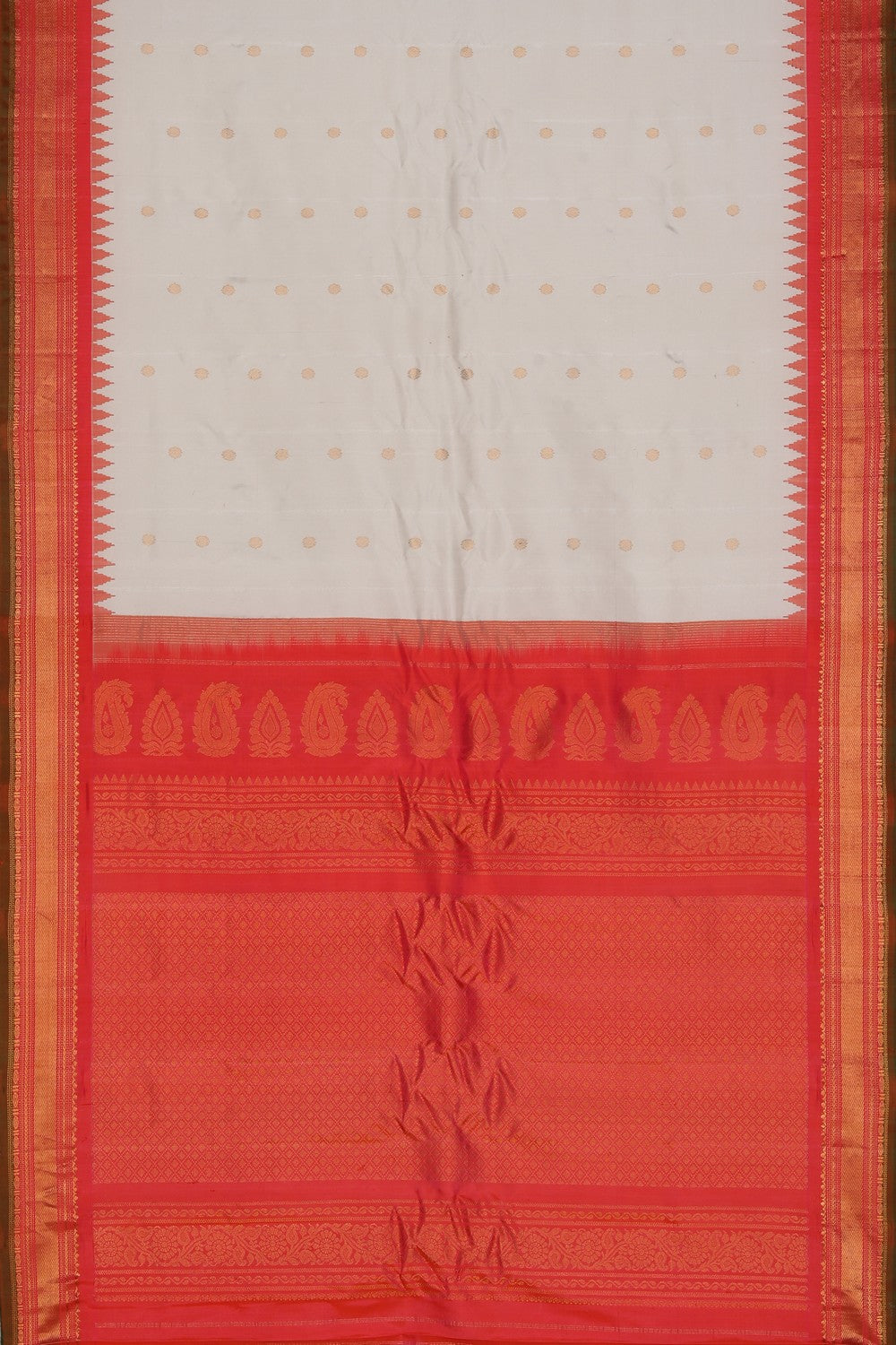 Gadwal Silk Off-White Saree
