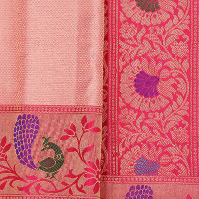 Gadwal Silk Peach Saree