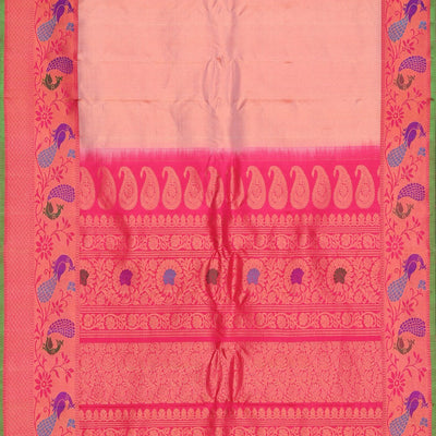 Gadwal Silk Peach Saree