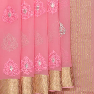 Crepe Pink Saree