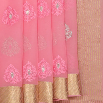 Crepe Pink Saree