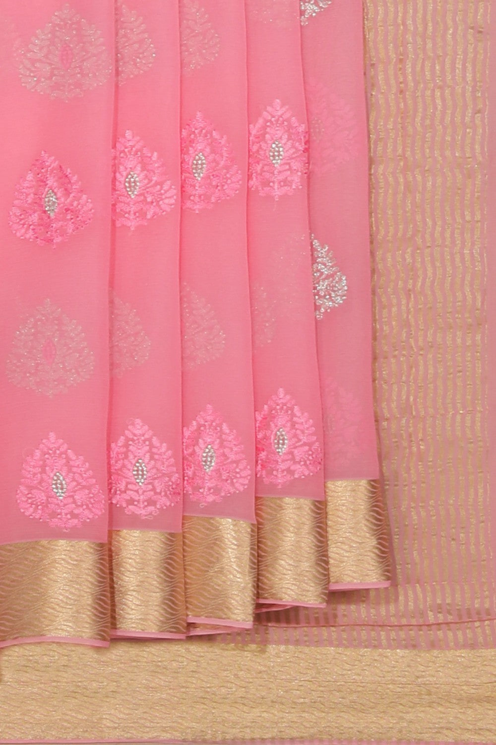 Crepe Pink Saree