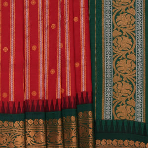 Gadwal Silk Red Saree
