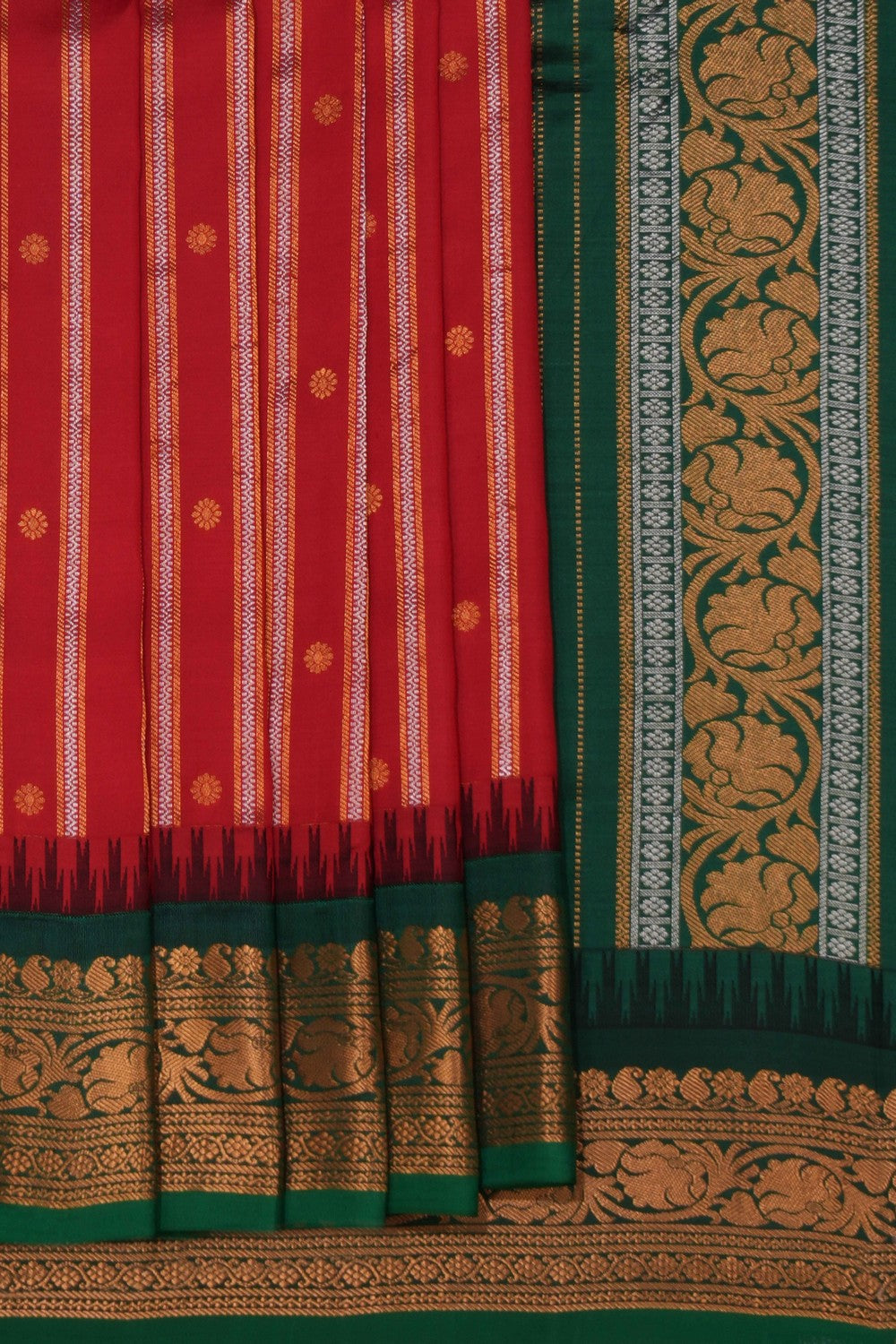Gadwal Silk Red Saree