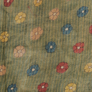 Kalamkari Hand-Painted Tussar Silk Saree