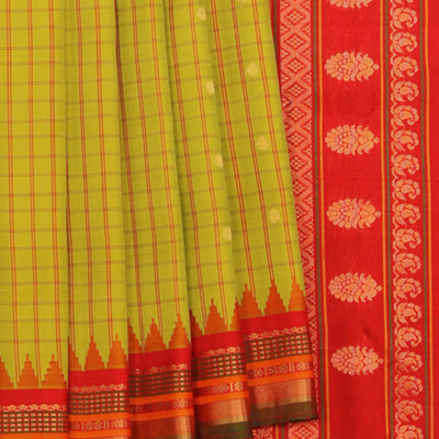 Gadwal Moss-Green Saree