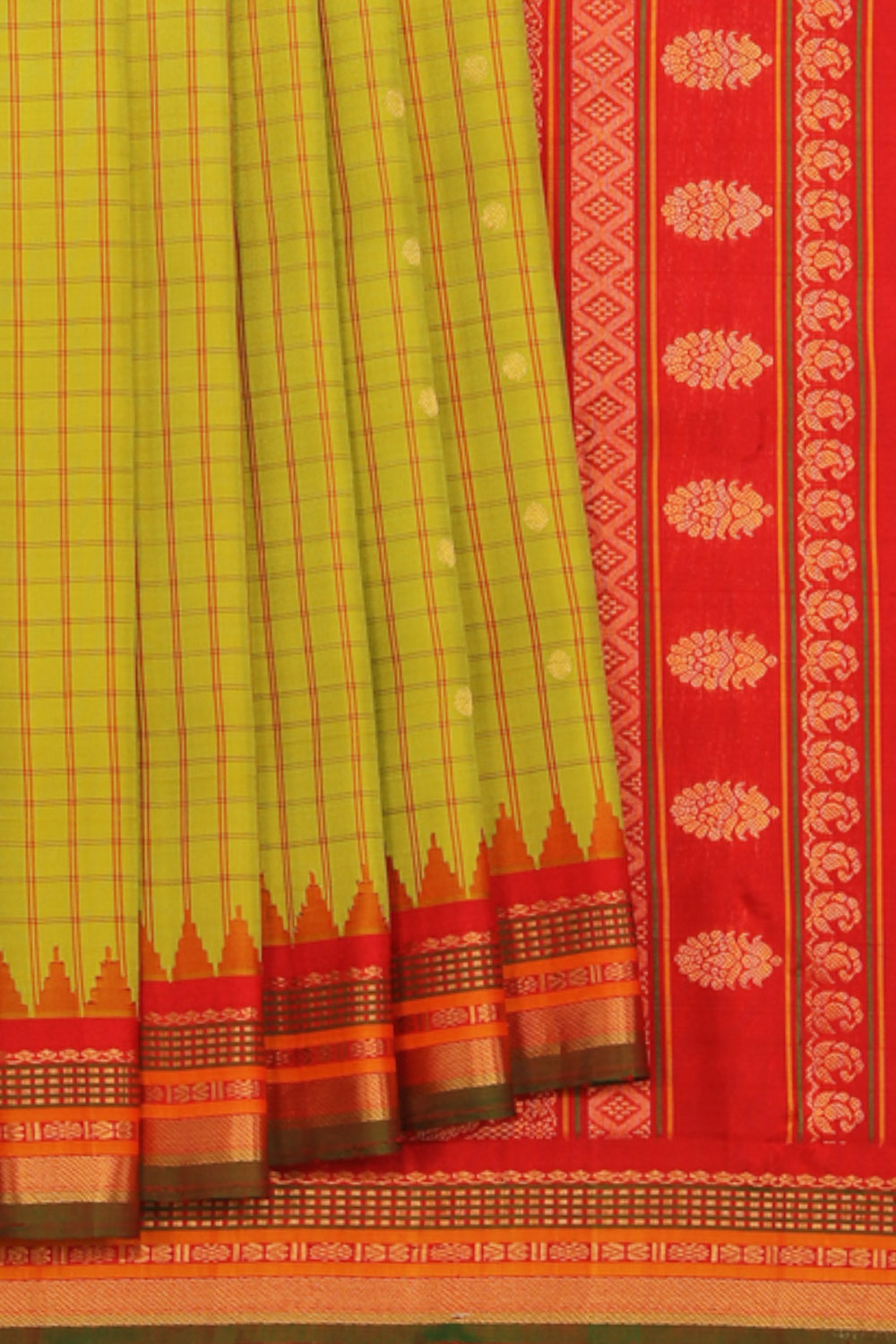 Gadwal Moss-Green Saree