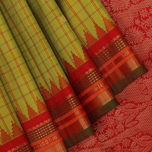 Gadwal Moss-Green Saree