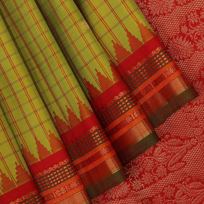 Gadwal Moss-Green Saree
