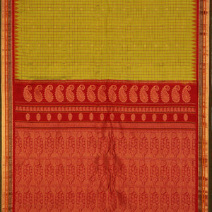 Gadwal Moss-Green Saree
