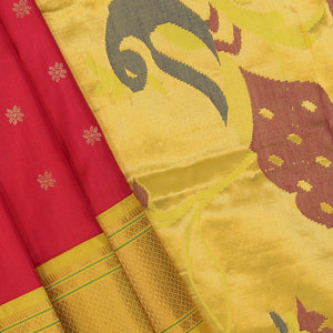 Gadwal Silk Fuchsia-Pink Saree With Paithani-Fusion Pallu