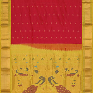 Gadwal Silk Fuchsia-Pink Saree With Paithani-Fusion Pallu