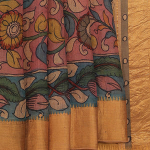 Kalamkari Painted Mangalagiri Saree