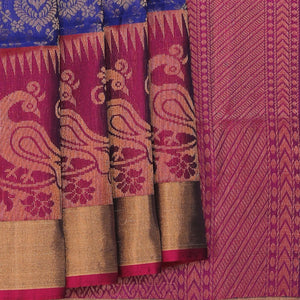 Gorgeous Gold-Brocade Purple Saree